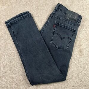 Levi's 513 Slim Straight Mens 32x32 (32x31) Jeans Dark Gray Washed Denim Pants